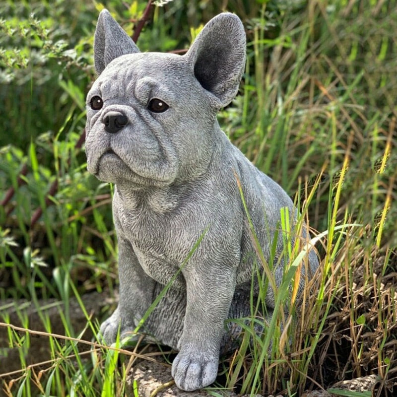 frenchie garden statue