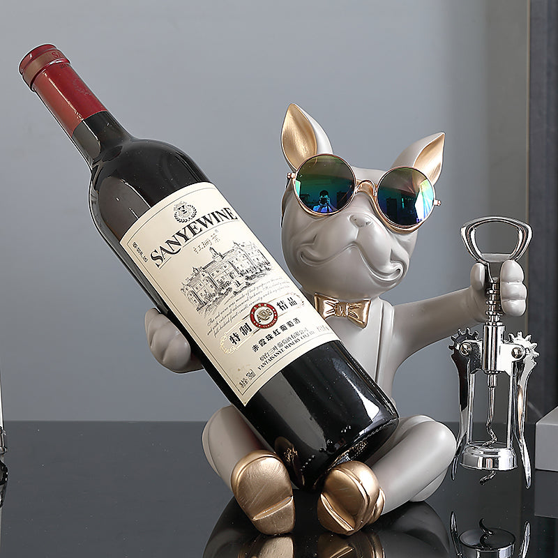 frenchie wine bottle holder
