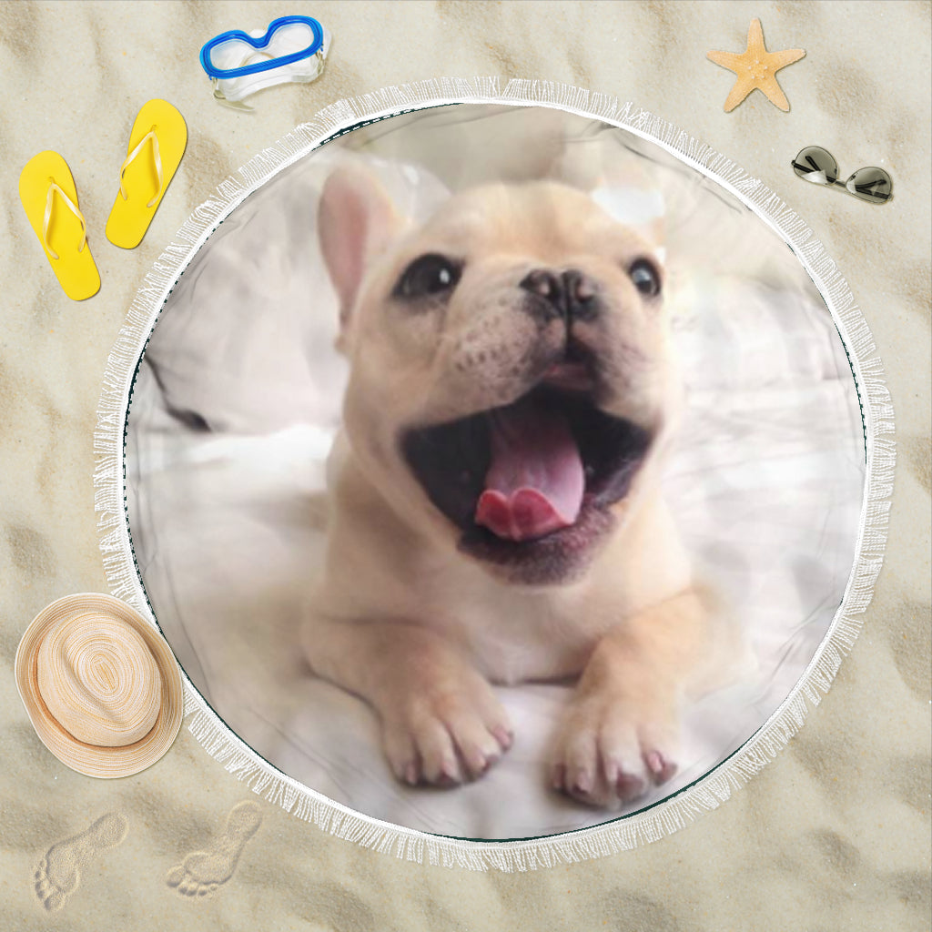 Yawn Frenchie - French Bulldog Beach Blanket - Frenchie Bulldog Shop