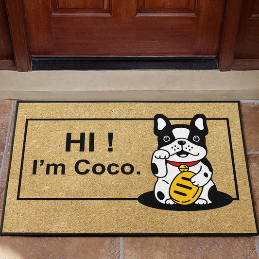 Custom Frenchie Doormat with name - Frenchie Bulldog Shop