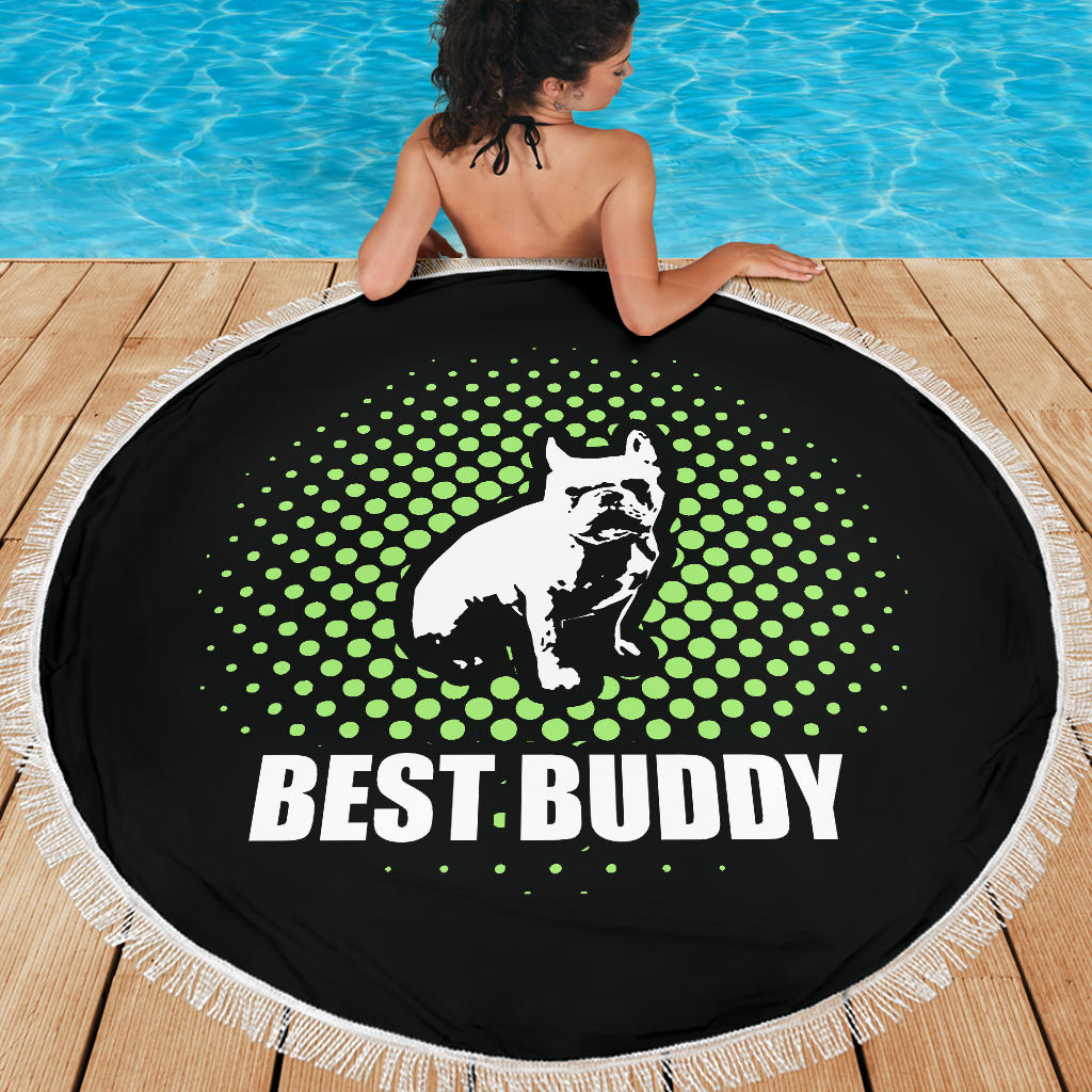 Best Buddy Frenchie - French Bulldog Beach Blanket - Frenchie Bulldog Shop