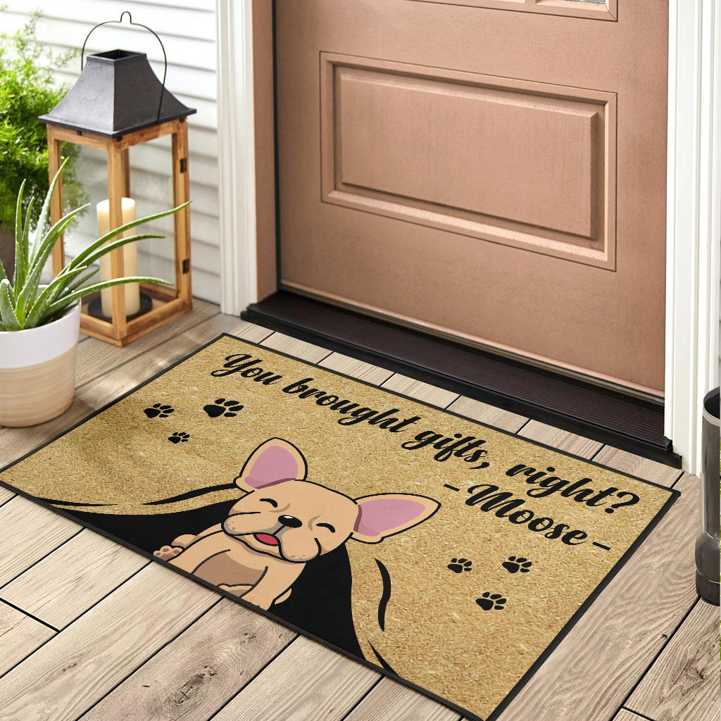 I love girts - Custom French bulldog doormat - Frenchie Bulldog Shop