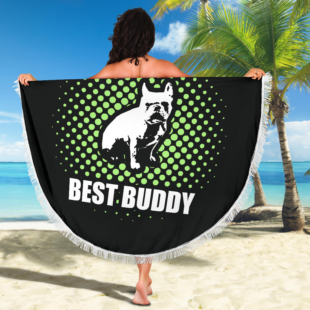 Best Buddy Frenchie - French Bulldog Beach Blanket - Frenchie Bulldog Shop