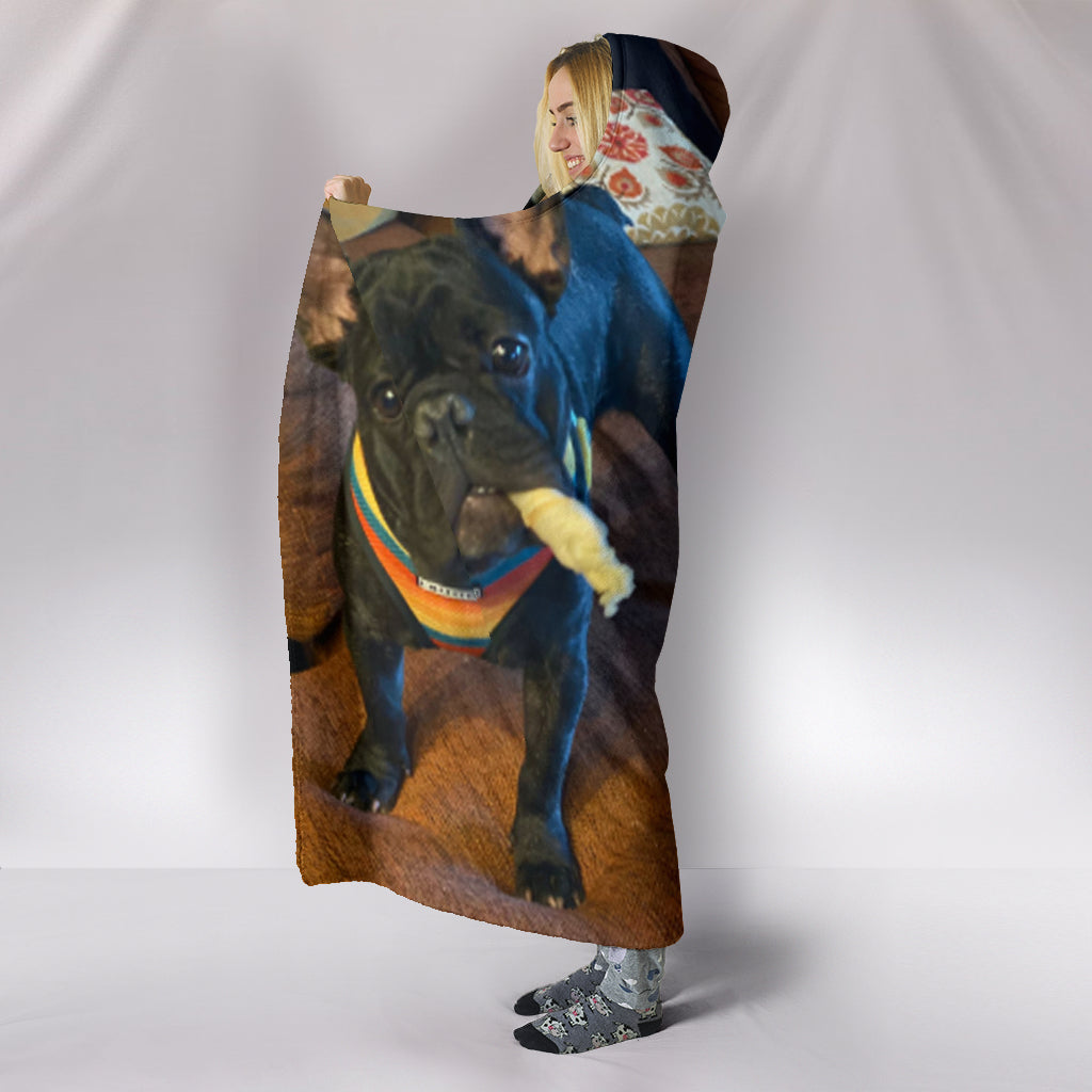 Sharon Ashmore Frenchie - French Bulldog Hooded Blanket - frenchie Shop