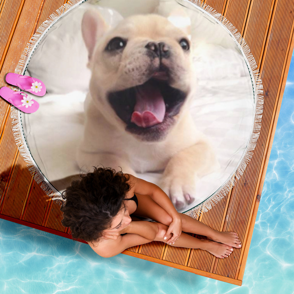 Yawn Frenchie - French Bulldog Beach Blanket - Frenchie Bulldog Shop