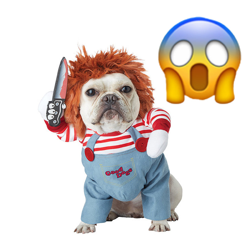 Chucky Costume For French Bulldog (WS44) - Frenchie Bulldog Shop