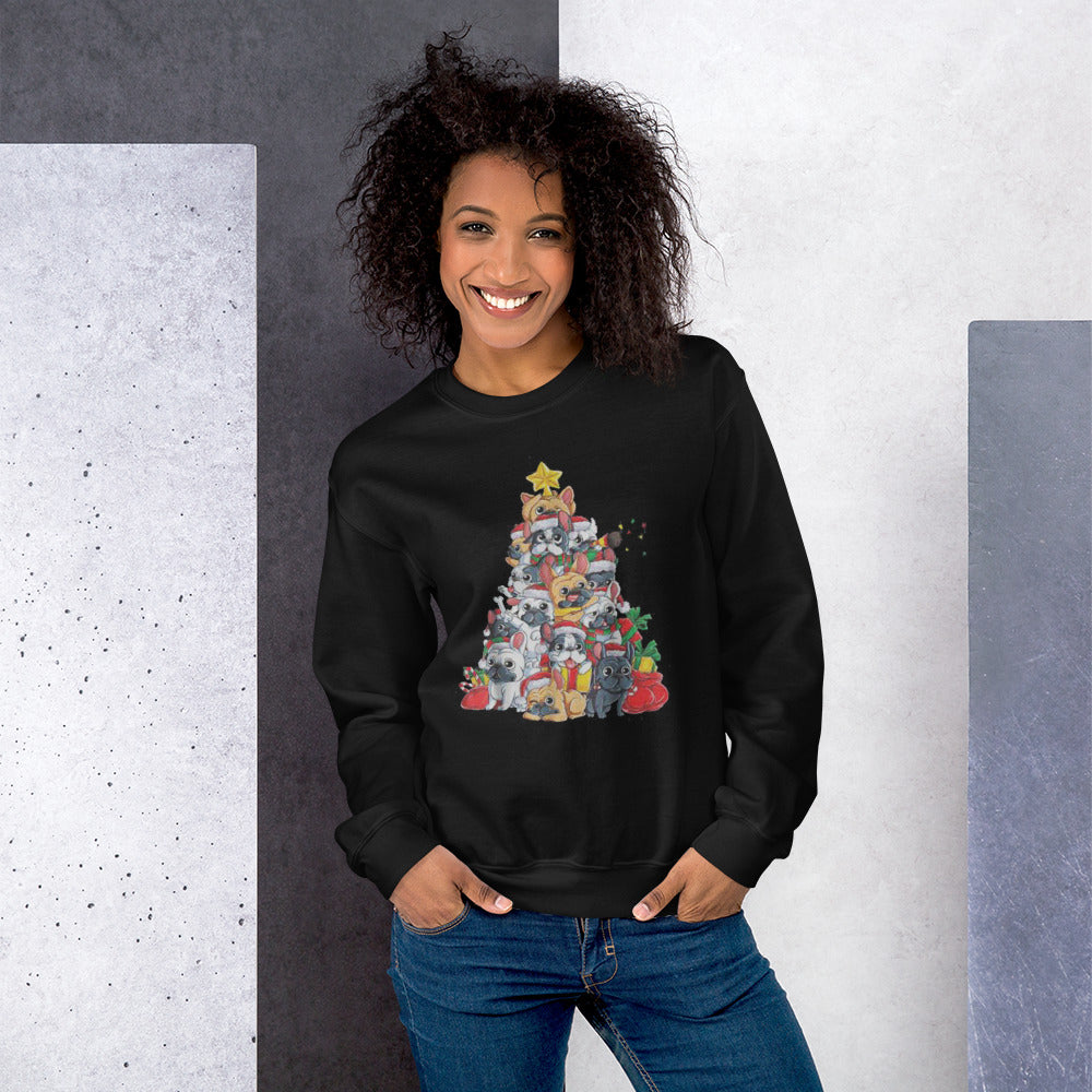 Christmas Tree - Unisex Sweatshirt - Frenchie Bulldog Shop
