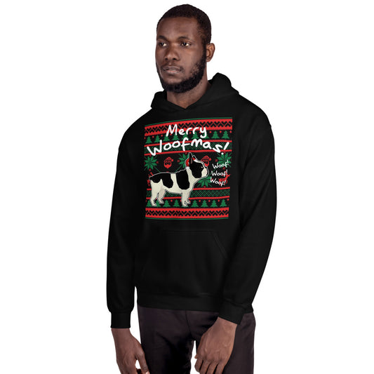 Merry WoofMas - Unisex Hoodie - Frenchie Bulldog Shop