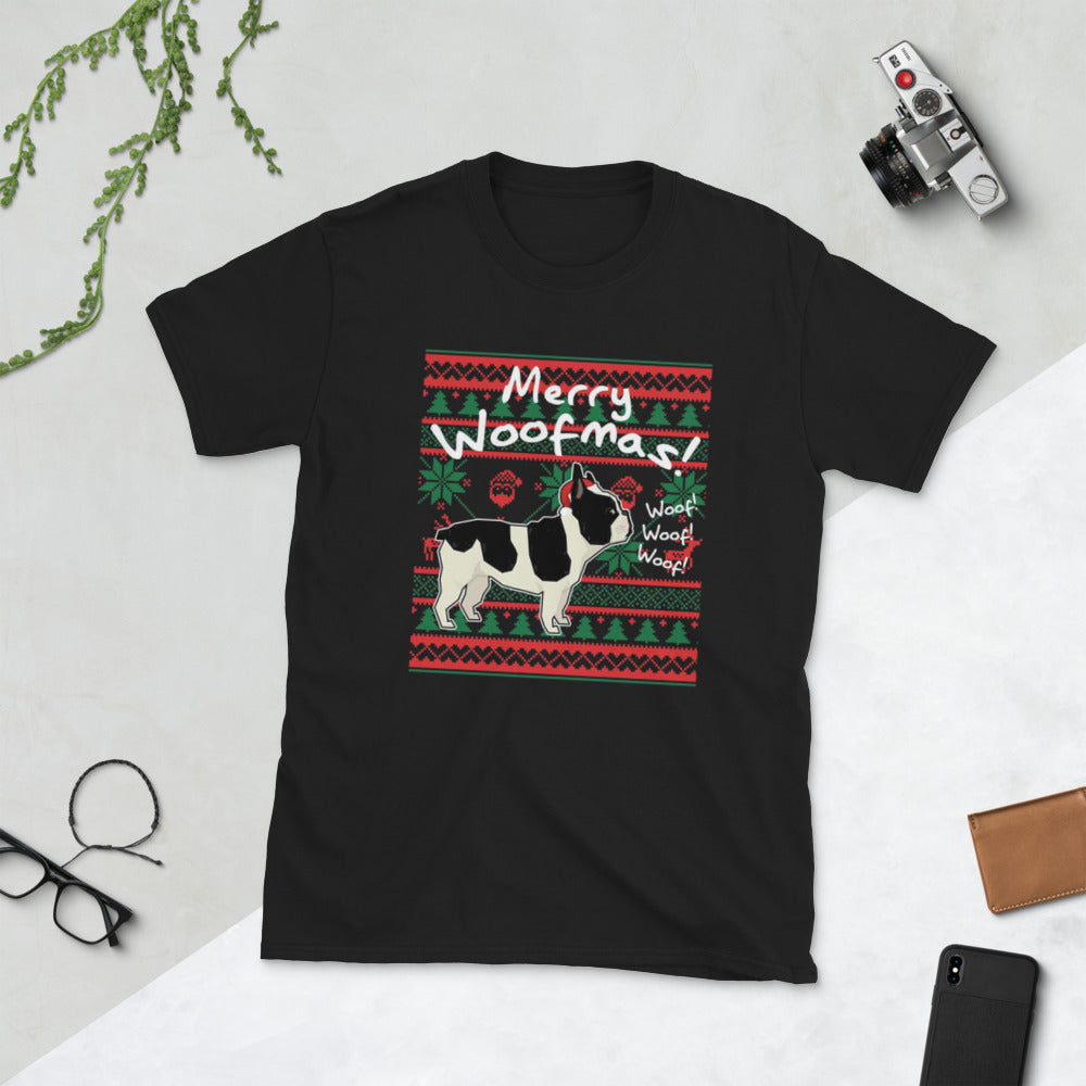 Merry Woofmas - Christmas T-Shirt - Frenchie Bulldog Shop