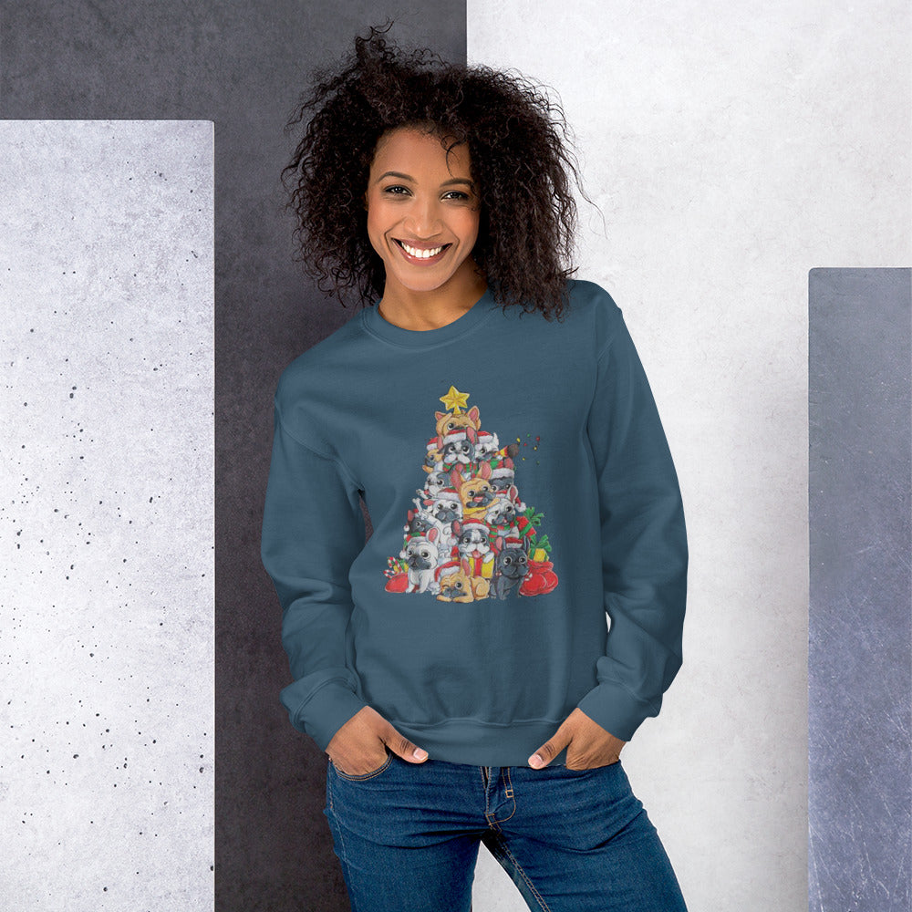 Christmas Tree - Unisex Sweatshirt - Frenchie Bulldog Shop