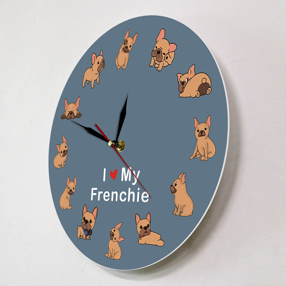 I Love My Frenchie - Wall Clock - Frenchie Bulldog Shop