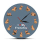 I Love My Frenchie - Wall Clock - Frenchie Bulldog Shop