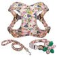 Flower Printed Harness Set for French Bulldog (WS243) - Frenchie Bulldog Shop