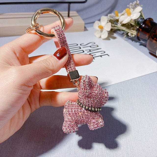 Glittering Crystal French Bulldog Keychain – Suzie Q USA
