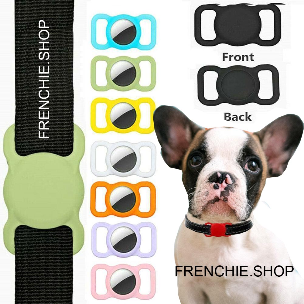 Silicone Protective Case Apple Airtag Frenchie Collar Loop - Frenchie Bulldog Shop