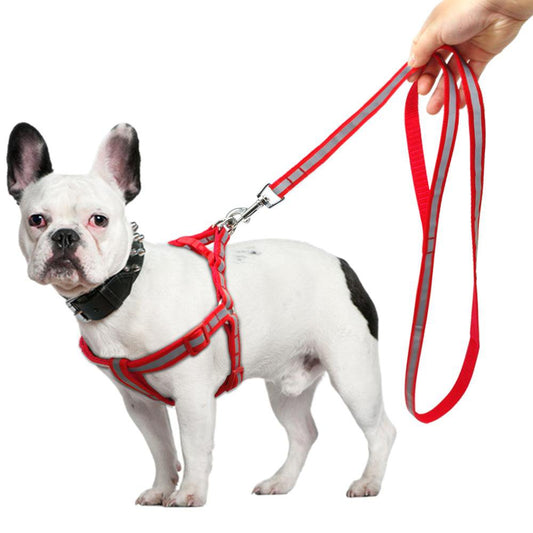Reflective Frenchie Harness and Leash Set (WS58) - Frenchie Bulldog Shop