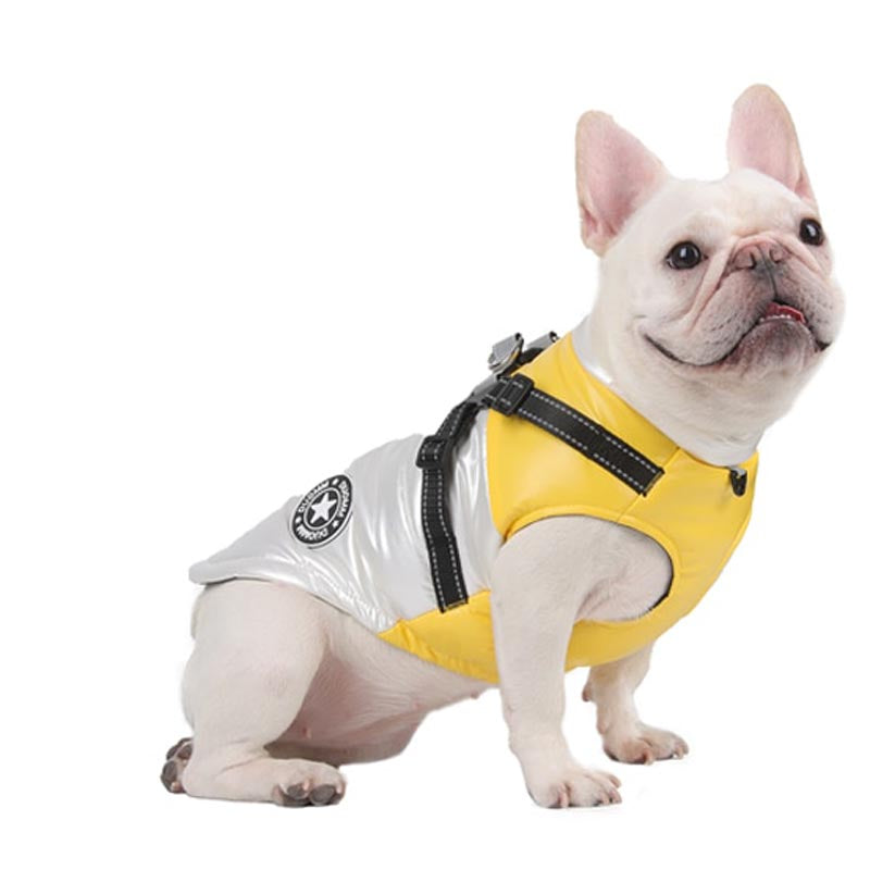 French Bulldog Winter Jacket With Reflective Harness (WS088) - Frenchie Bulldog Shop